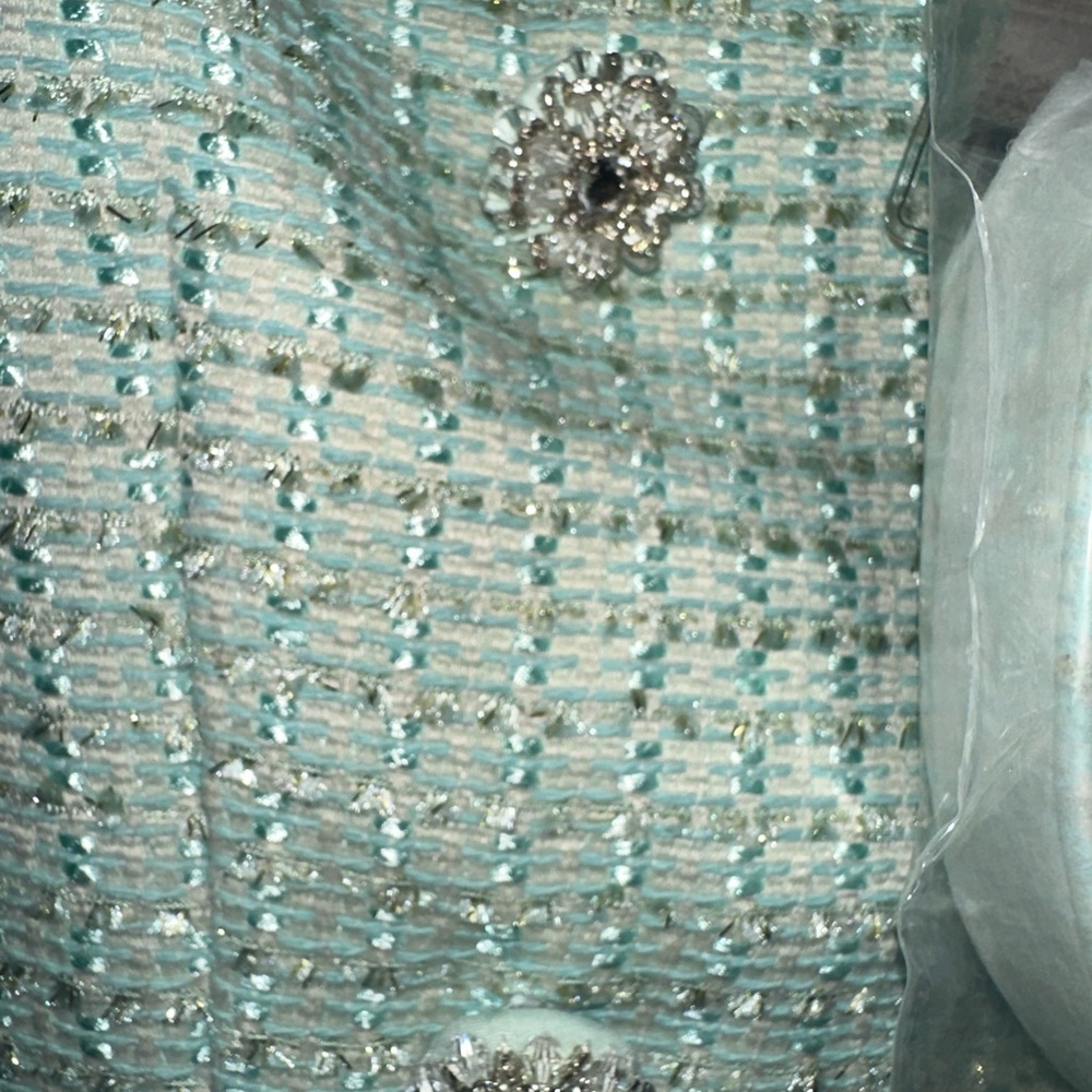 💚Self portrait mint green boucle midi dress💚 - Picture 6 of 10